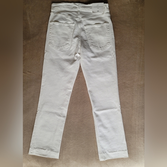 Zara Women White Cropped Bootcut Jeans Size US 4 NWT - Picture 9 of 9